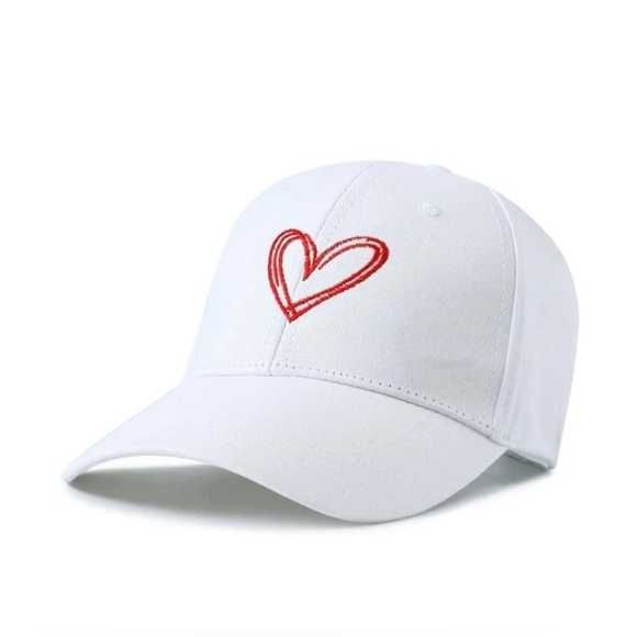 Women Heart Embroidered Casual Style Hat black color,NWOT - Picture 4 of 11